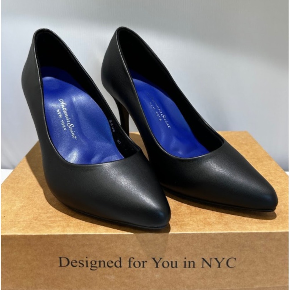 Antonia Saint NY Victoria Pump Heel 3.0 Black Leather Pointed Toe Shoes Size 5.5 - Picture 9 of 9